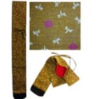 画像: 竹刀袋「木綿トンボ柄」３本入/ネーム刺繍サービス